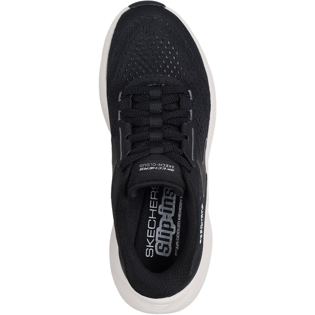Women's Wide Fit Skechers 150565 Slip-ins Skech Cloud Plush Horizon Trainers in Black/White - Image 5