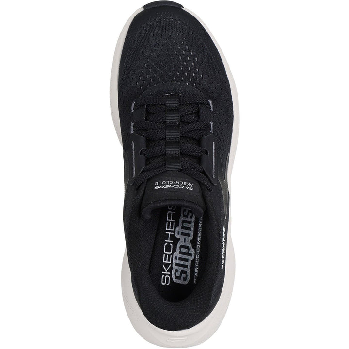 Women's Wide Fit Skechers 150565 Slip-ins Skech Cloud Plush Horizon Trainers in Black/White - Image 1