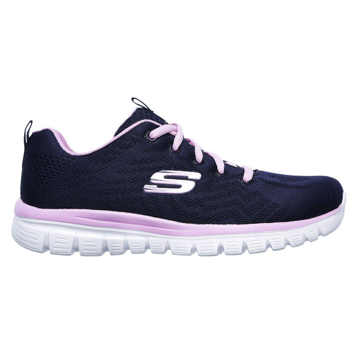 Women's Wide Fit Skechers 12615  Graceful Get Connected Sports Trainers - Navy/Pink in Navy/Pink - Image 1