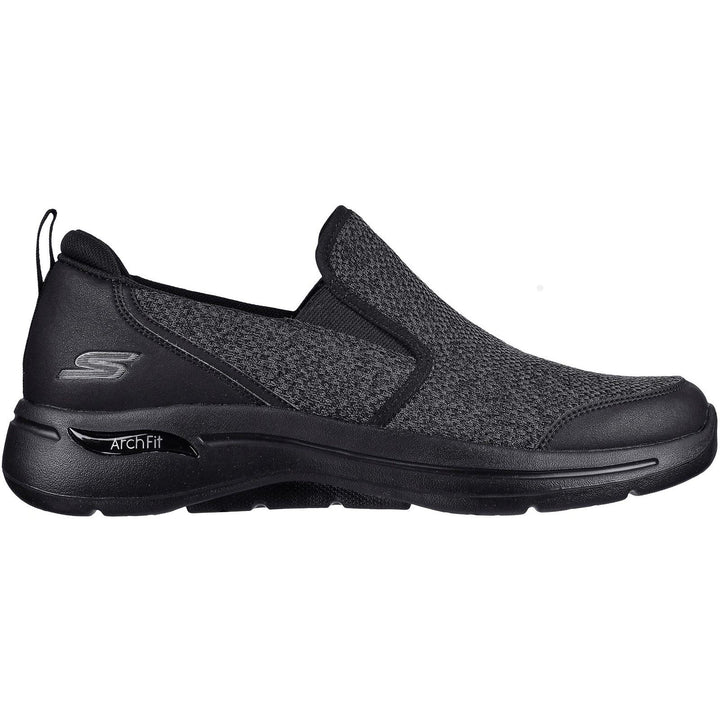 Men's Wide Fit Skechers 216183 Go Walk Arch Fit Trainers in Black - Image 1