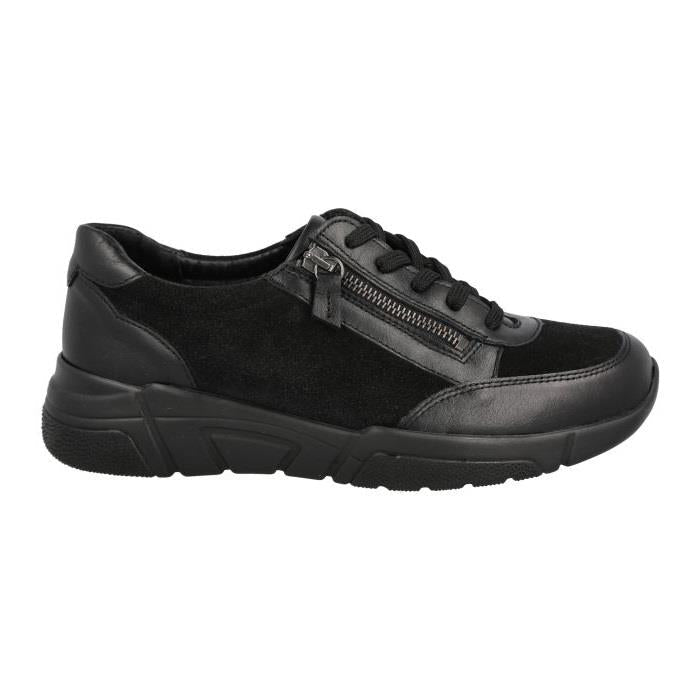 Women's Wide Fit DB Granby Shoes in Black Lea / Suede - Image 1