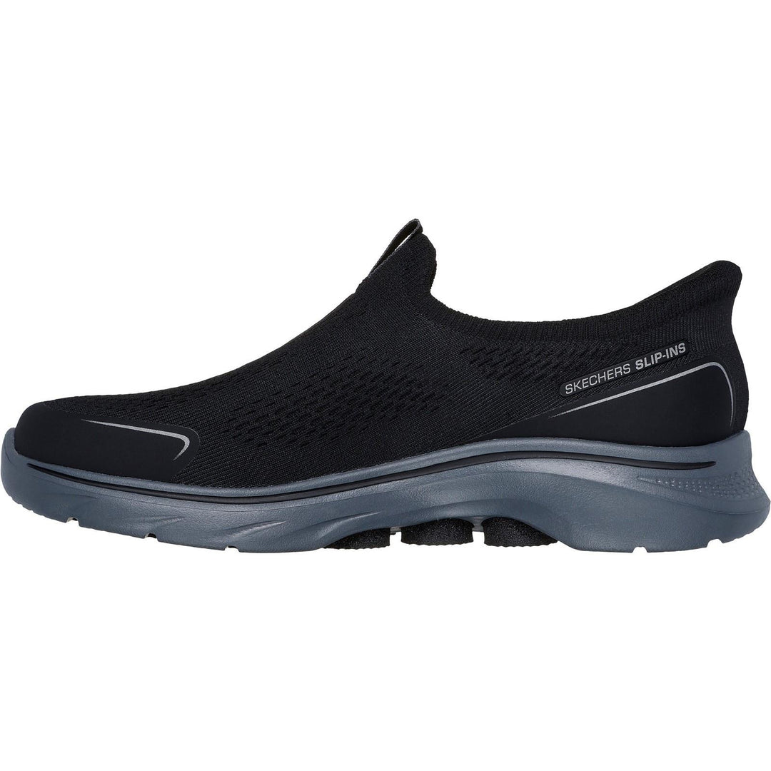 Men's Wide Fit Skechers 216553 Slip-ins Go Walk 7 Easy On Evolution Trainers in Black/Charcoal - Image 4