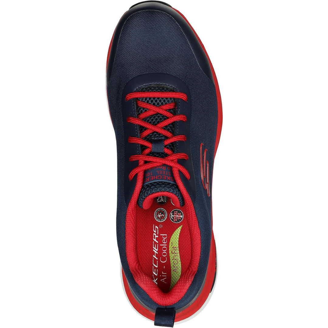 Men's Wide Fit Skechers 200086EC Arch Fit Ringstap Safety Trainers - Red/Navy in Navy/Red - Image 5