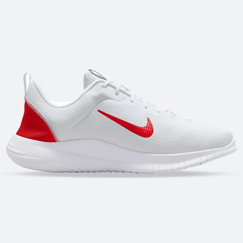 Men's Wide Fit Nike DV0744-102 Flex Experience Run 12 Running Trainers in White/Red - Image 1