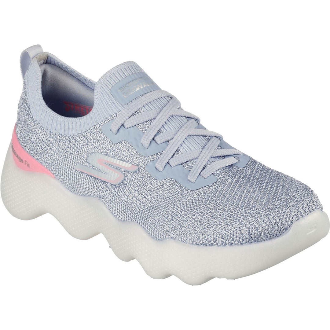 Women's Wide Fit Skechers 124905 Go Walk Massage Fit Upsur Trainers in Grey/Pink - Image 3
