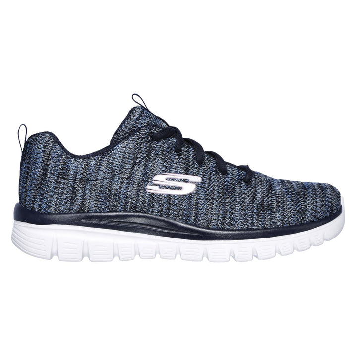 Women's Wide Fit Skechers 12615 Graceful Get Connected Sports Trainers - Navy/Blue in Navy/Blue - Image 1