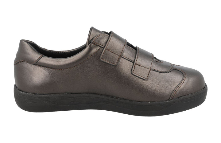 Women's Wide Fit DB Grasshopper Shoes in Black Leather - Image 1