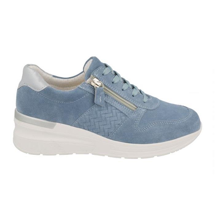 Women's Wide Fit DB Arabia Trainers in Sky Blue Suede - Image 1