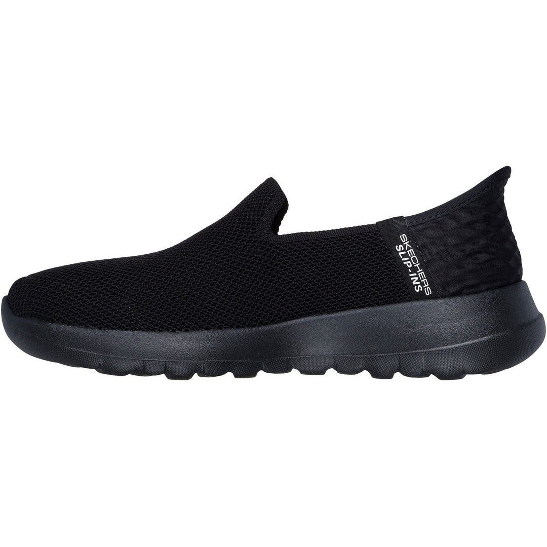 Women's Wide Fit Skechers 124641 Slip-ins Go Walk Joy Vela Shoes in Black - Image 4