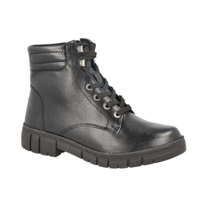 Women's Wide Fit DB Pershore Water-Resistant Boots in Black Leather - Image 3