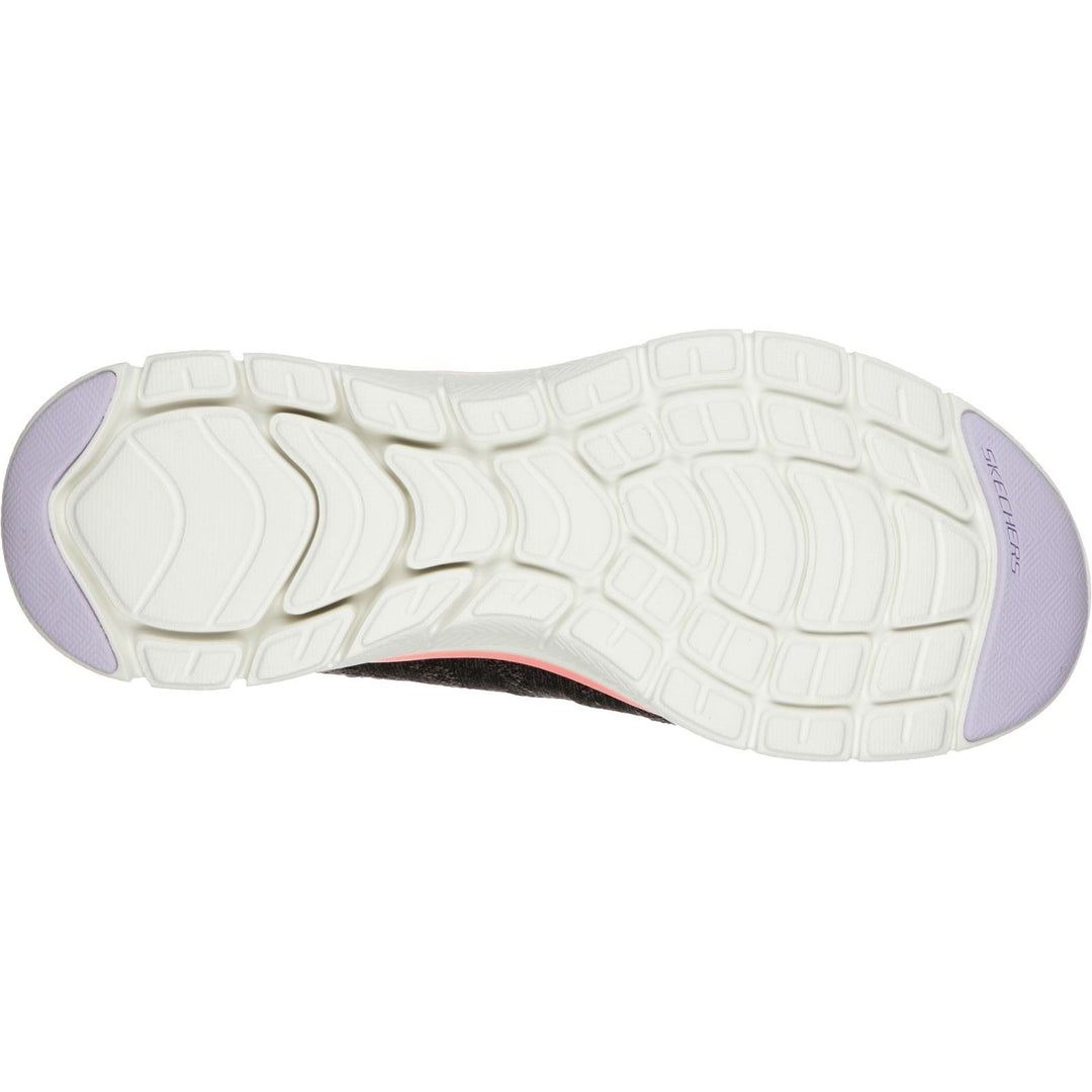 Women's Wide Fit Skechers 149570 Flex Appeal 4.0 Fresh Move Trainers - Black/Coral in Black/Coral - Image 6