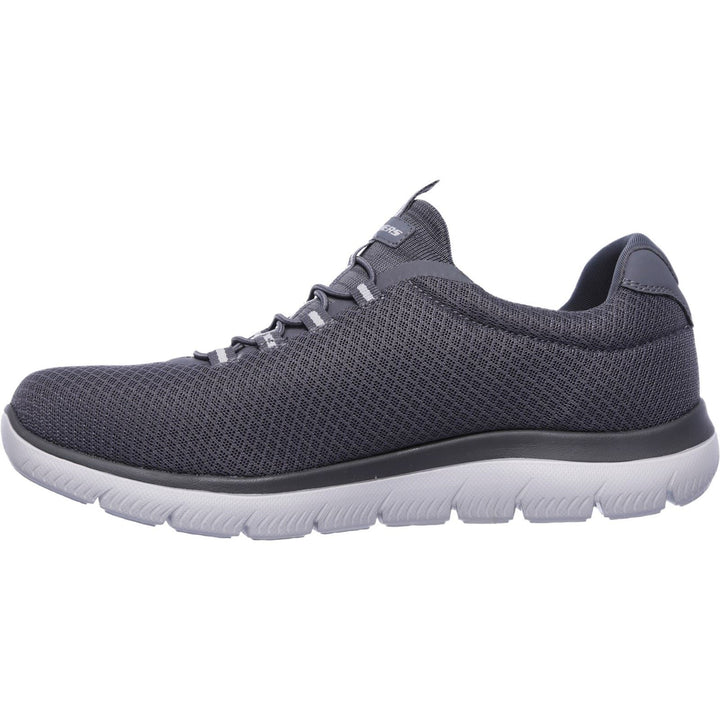 Men's Wide Fit Skechers 52811 Summits Slip On Sports Trainers - Charcoal in Charcoal - Image 1