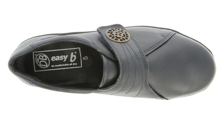 Womens Wide Fit DB Pacific Shoes in Black Leather - Image 1