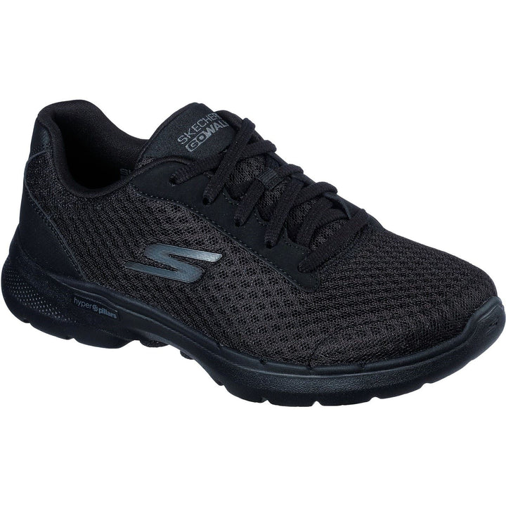 Women's Wide Fit Skechers 124514 Go Walk 6 Iconic Vision Trainers - Black in Black - Image 1