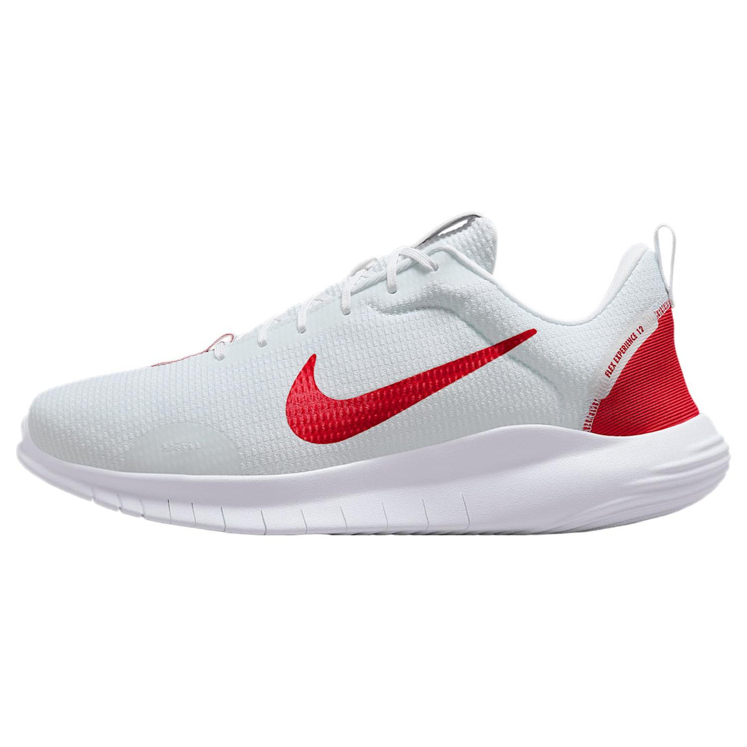 Men's Wide Fit Nike DV0744-102 Flex Experience Run 12 Running Trainers in White/Red - Image 3