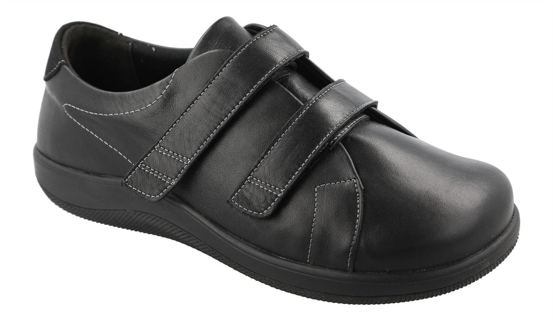 Women's Wide Fit DB Scott Shoes in Black - Image 3