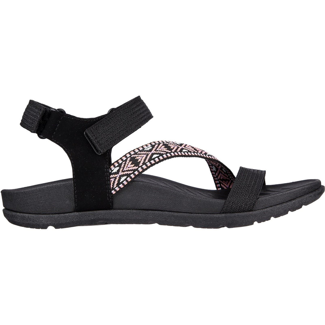 Women's Wide Fit Skechers 163221 Reggae Lite Beachy Sunrise Sandals in Black - Image 2