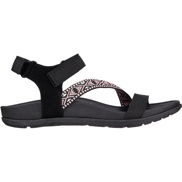 Women's Wide Fit Skechers 163221 Reggae Lite Beachy Sunrise Sandals in Black - Image 1