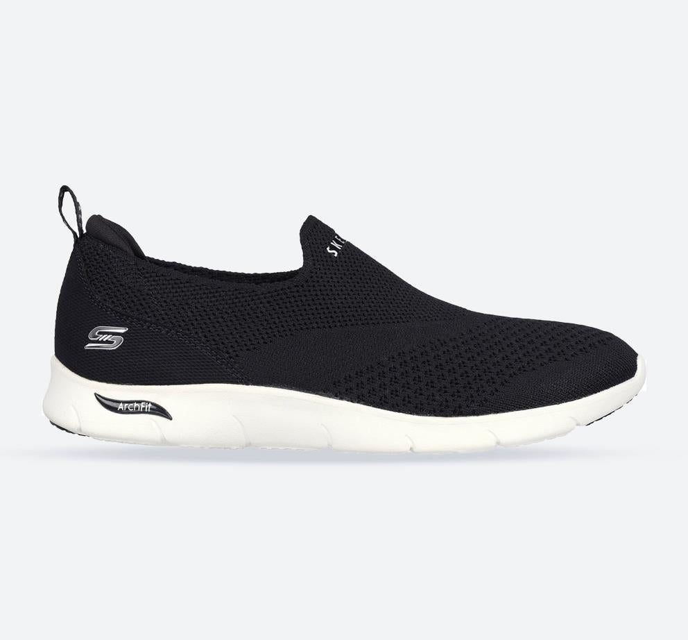 Women's Wide Fit Skechers 104164 Arch Fit Refine Don't Go Trainers - Black in Black - Image 1
