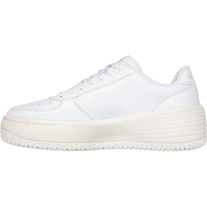 Women's Wide Fit Skechers 185110 Court Classics Grand 92 Be Lifted Trainers - White/Natural in White/Natural - Image 1