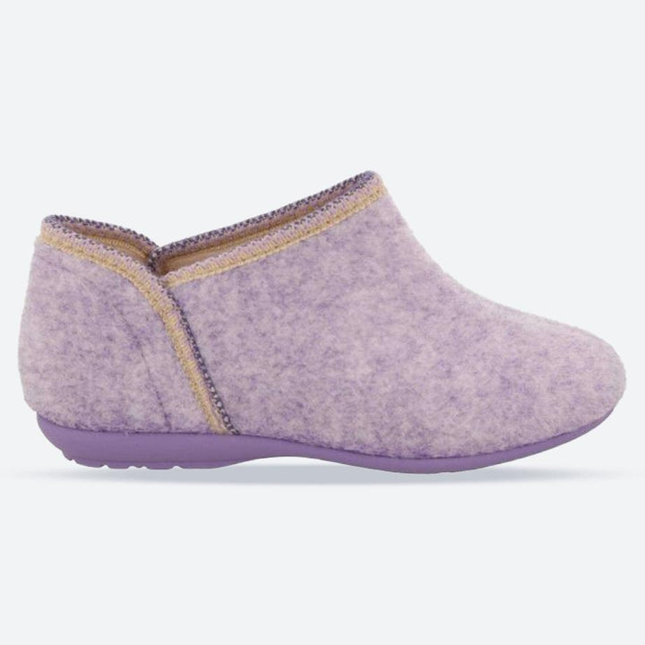 Women's Wide Fit DB Reedmace Ankle Slippers in Lilac Felt - Image 1