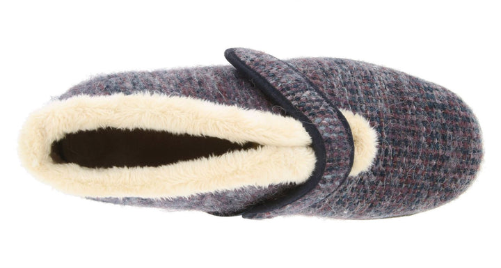 Womens Wide Fit DB Duck Boots in Navy / Purple - Image 1