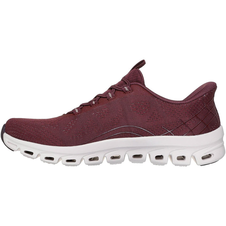 Women's Wide Fit Skechers 104750 Slip-ins Glide Step Elevate Amaze Trainers in Burgundy - Image 1