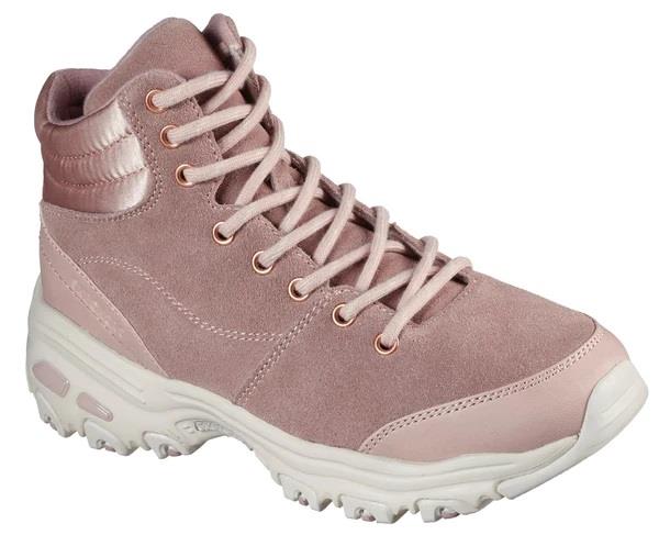 Women's Wide Fit Skechers 167264 D'lites Boots in Blush Pink - Image 3