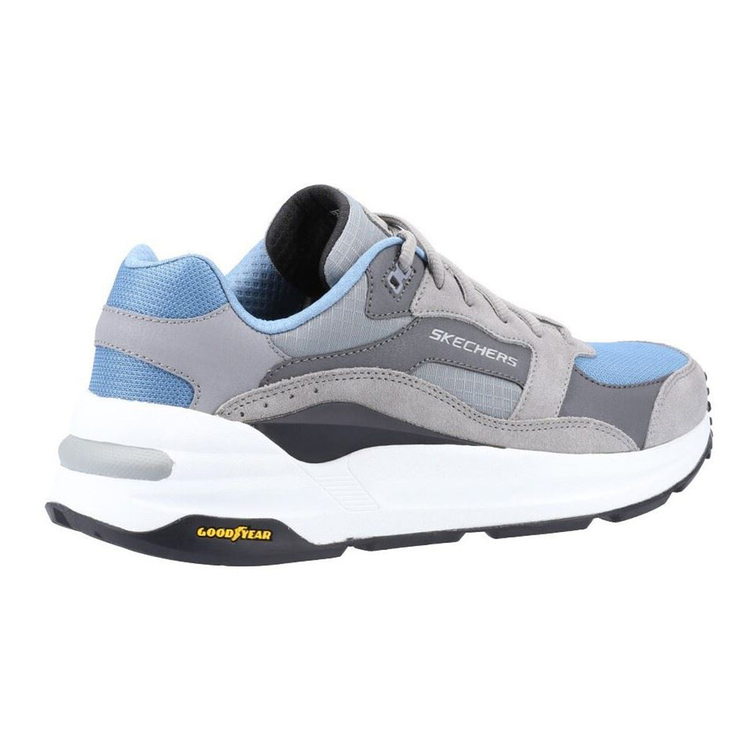 Men's Wide Fit Skechers 237200 Global Jogger Trainers - Grey/Blue in Grey/Blue - Image 4