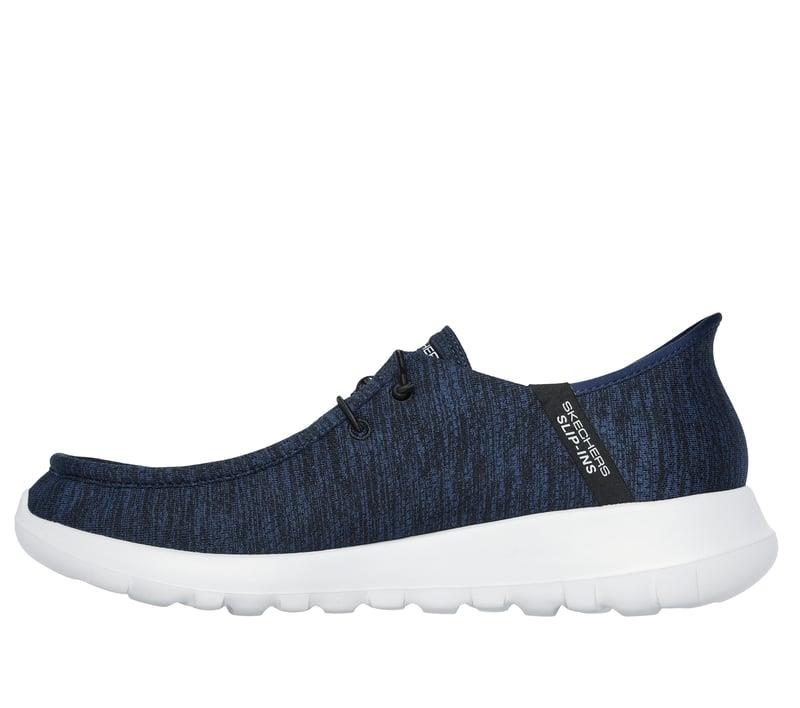 Men's Wide Fit Skechers 216283 Slip-ins Go Walk Max Free Hands Trainers in Navy - Image 4