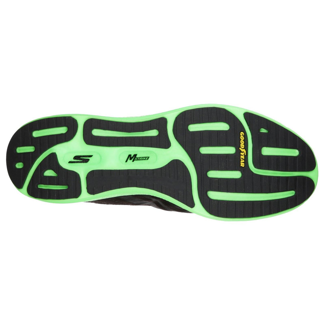 Men's Wide Fit Skechers Go Run Razor + Razor + Sports Trainers in Black/Green - Image 6