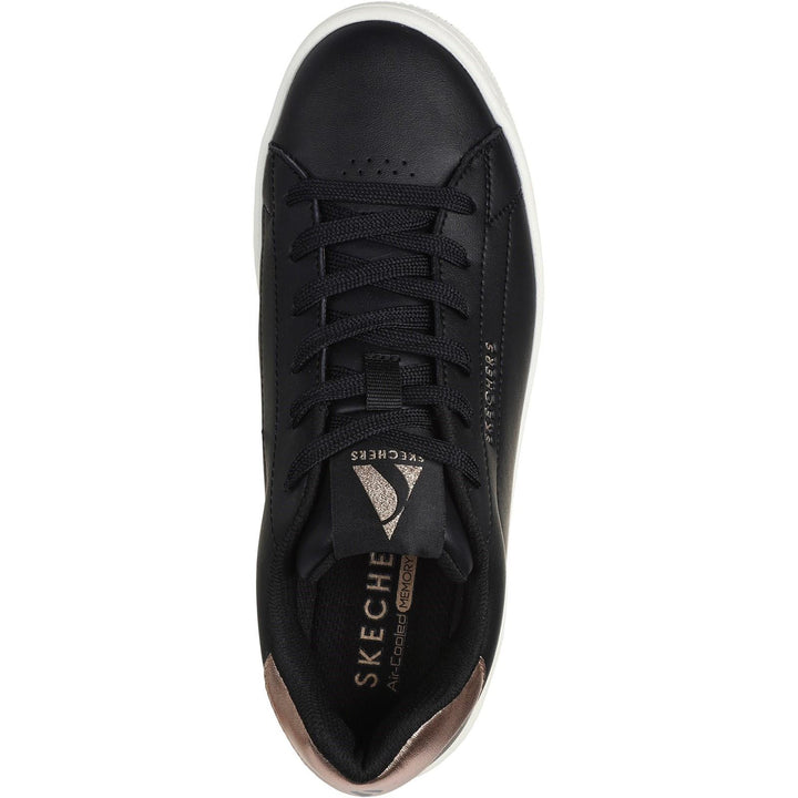 Women's Wide Fit Skechers 177700 Uno Court Courted Air Trainers in Black - Image 1