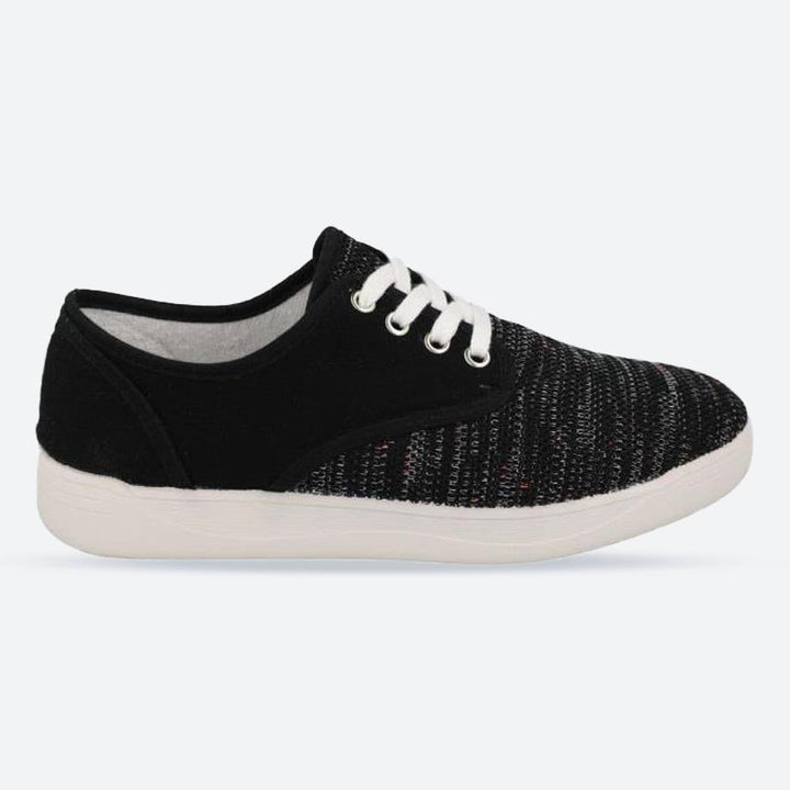 Women's Wide Fit DB Giraffe Canvas Shoes in Black Textile - Image 1