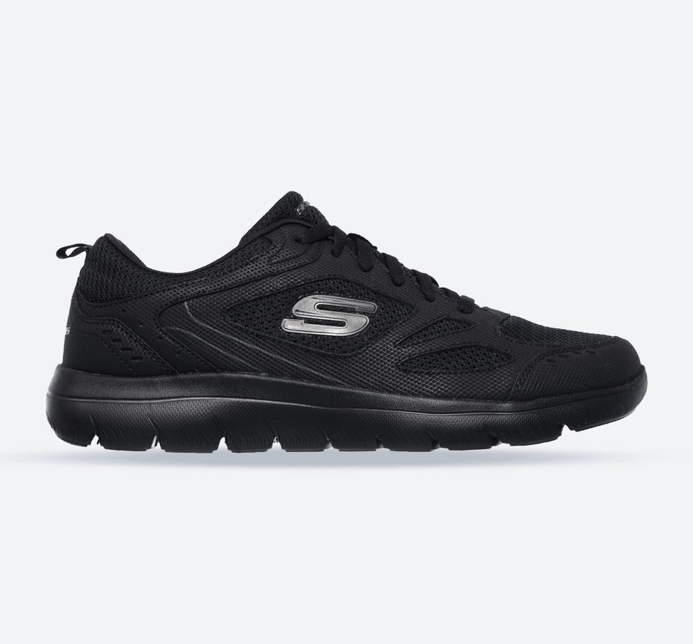 Men's Wide Fit Skechers 52812 Summits South Rim Sports Trainers - Black in Black/Black - Image 1