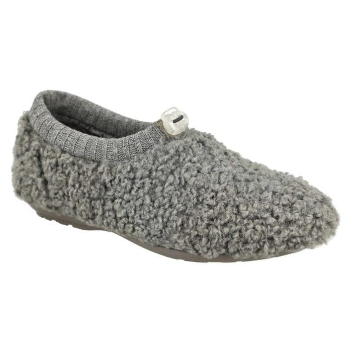 Women's Wide Fit DB Florentine Slippers in Grey Textile - Image 1