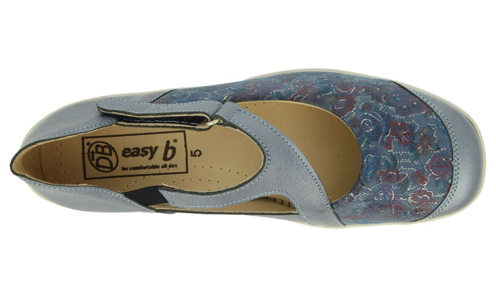 Women's Wide Fit DB Gannet Sandals in Blue Leather / Stretch - Image 1