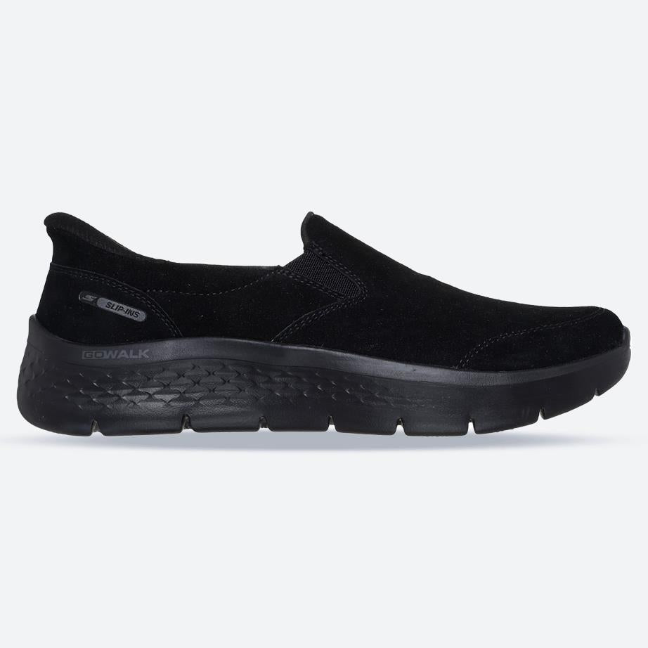 Women's Wide Fit Skechers 125508 Slip-ins Go Walk Flex Trainers in Black - Image 1