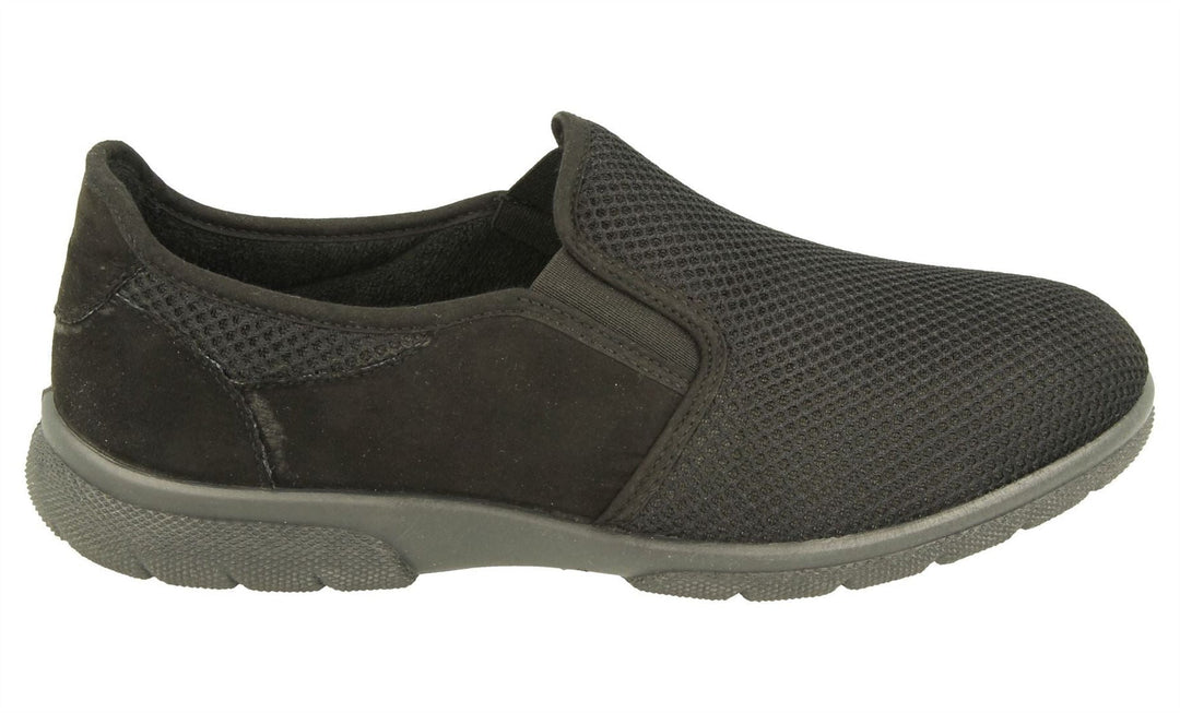 Men's Wide Fit DB Cairo Shoes in Black Textile - Image 2