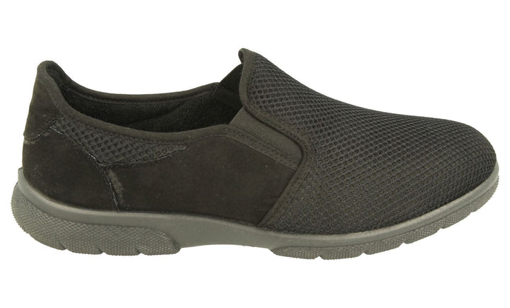 Men's Wide Fit DB Cairo Shoes in Black Textile - Image 1