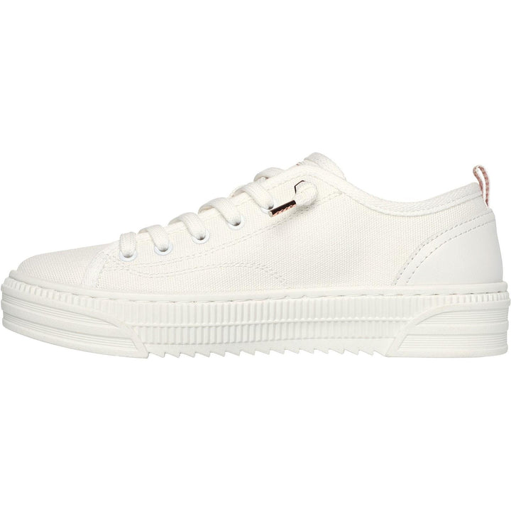 Women's Wide Fit Skechers 114640 Bobs Copa Canvas Shoes in Off White - Image 1