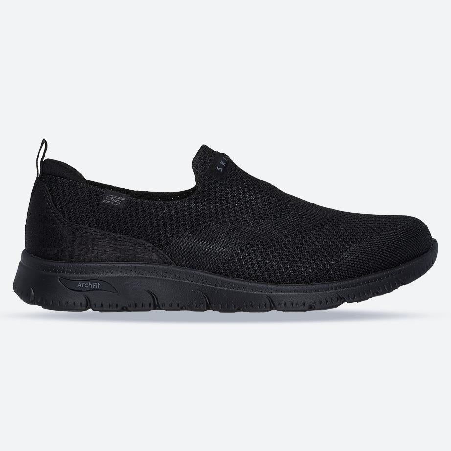 Women's Wide Fit Skechers 104680 Arch Fit Refine 2.0 Cascade Trainers in Black - Image 1