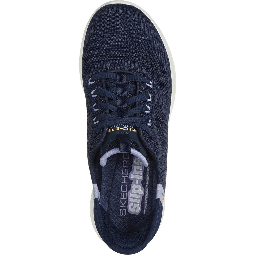 Women's Wide Fit Skechers 150178 Slip-ins Ultra Flex 3.0 Easy Step Trainers in Black/Pink - Image 9