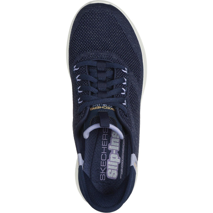 Women's Wide Fit Skechers 150178 Slip-ins Ultra Flex 3.0 Easy Step Trainers in Black/Pink - Image 1