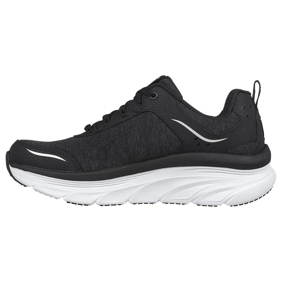 Women's Wide Fit Skechers Relaxed Fit 149336 D'lux Walker Cool Groove Trainers in Black/White - Image 4