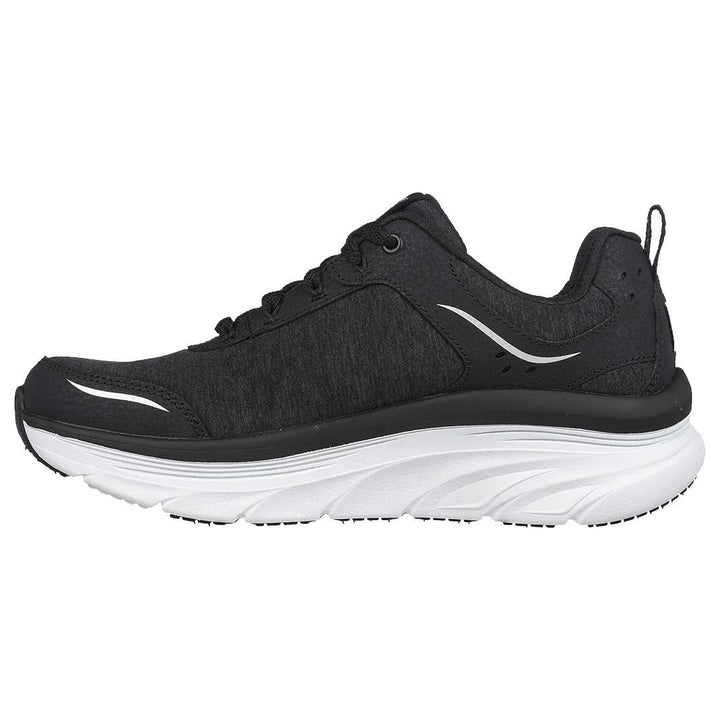 Women's Wide Fit Skechers Relaxed Fit 149336 D'lux Walker Cool Groove Trainers in Black/White - Image 1