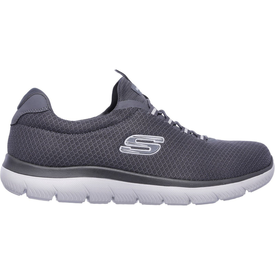 Men's Wide Fit Skechers 52811 Summits Slip On Sports Trainers - Charcoal in Charcoal - Image 2