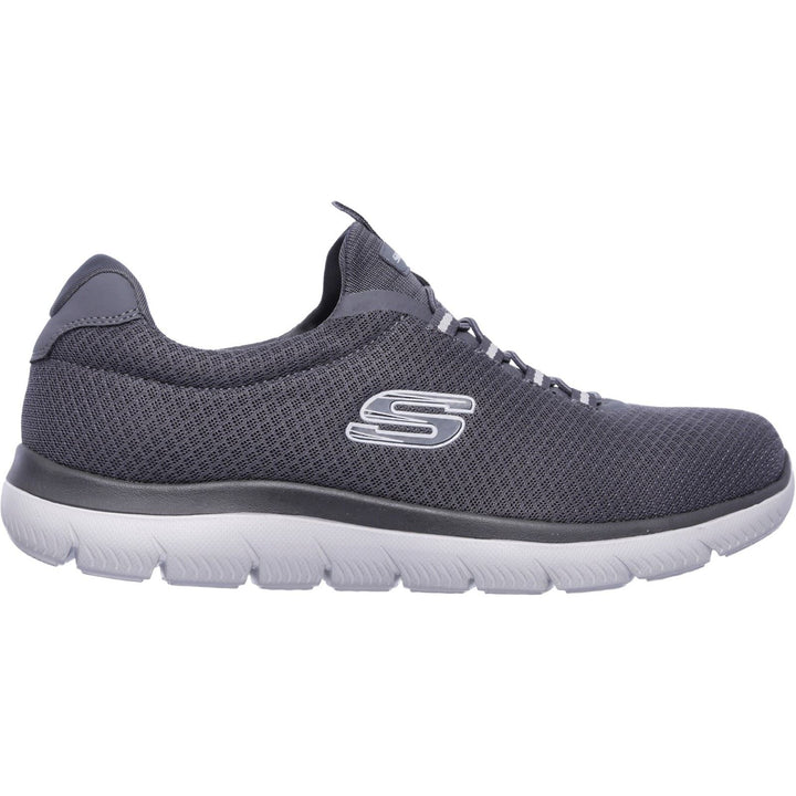 Men's Wide Fit Skechers 52811 Summits Slip On Sports Trainers - Charcoal in Charcoal - Image 1