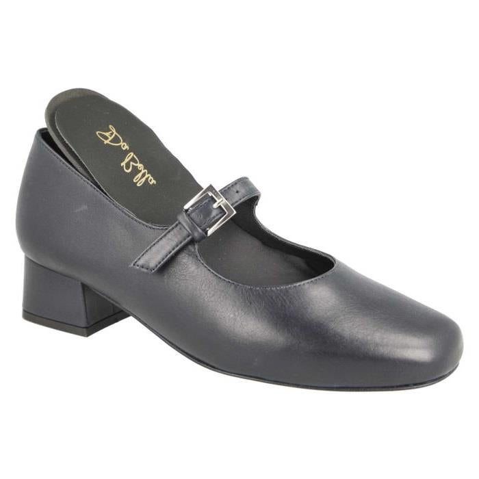 Women's Wide Fit DB Sirius Court Shoes in Black Leather - Image 11