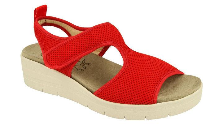 Womens Wide Fit DB Dove Sandals in Silver Grey Textile - Image 1