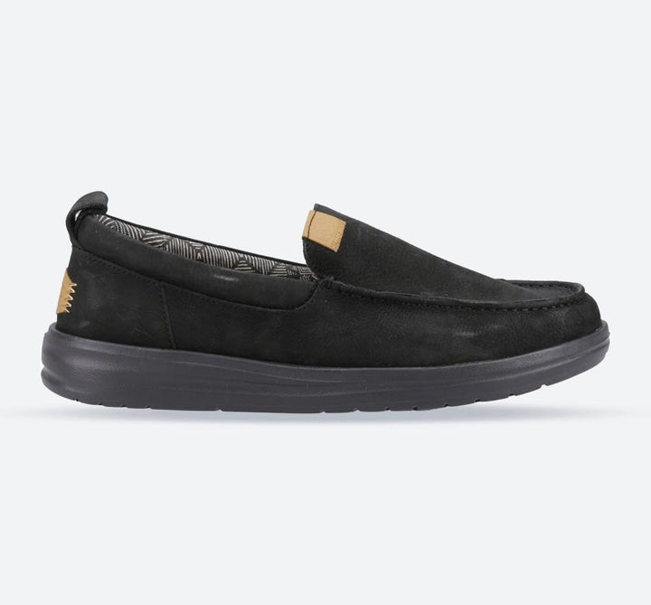 Men's Heydude 40173 Wally Grip Moc Craft Leather Shoes - Black in Black - Image 1